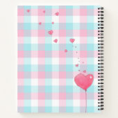 Modern roze monogram Cute Cat Notitieboek (Achterkant)