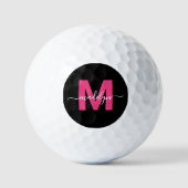 Modern Roze Monogram Naam Initialen Gepersonalisee Golfballen (Voorkant)