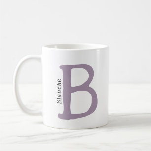 Modern Roze Monogrammed Initiaal & Naam Koffie Mok