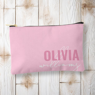 Modern roze naam monogram etui