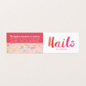 Modern Roze, Nail Technicus, Nail Salon Loyalty Visitekaartje (Buitenkant ongevouwen)