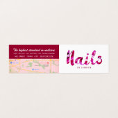 Modern Roze, Nail Technicus, Nail Salon Loyalty Visitekaartje (Buitenkant ongevouwen)