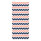 Modern Roze & Navy Chevron Wedding Menu (Achterkant)