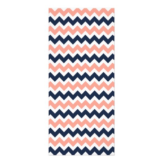 Modern Roze & Navy Chevron Wedding Menu (Achterkant)