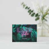 Modern roze Neon Lash Studio Professional Visitekaartje (Staand voorkant)