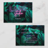 Modern roze Neon Lash Studio Professional Visitekaartje (Voorkant / Achterkant)