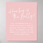 Modern Roze Oh Baby Eenvoudig Buik Gissen Spel Poster (Voorkant)