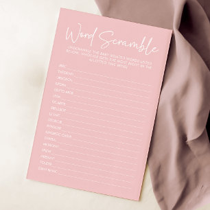 Modern Roze Oh Baby Eenvoudig Woord Scramble Game