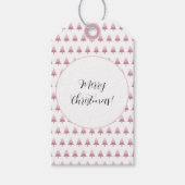 Modern roze ombre kerstboom patroon cadeaulabel (Voorkant)