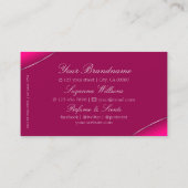 Modern roze ombre met Chic Silver Border en Logo Visitekaartje (Achterkant)