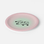 Modern Roze Ombre Rolschaatsen Papieren Bordje (Gekanteld)