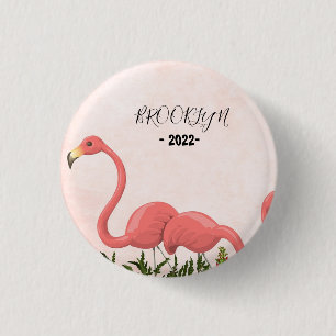 Modern roze Onderzetter voor vierkant flamingo Ronde Button 3,2 Cm