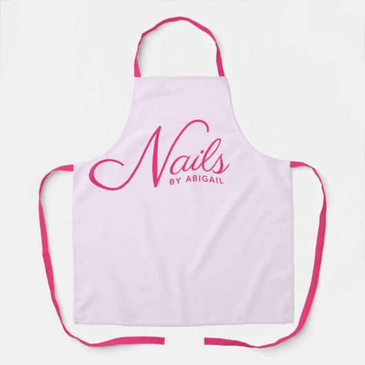 Modern roze op roze nagellijst wit platform schort (Voorkant)
