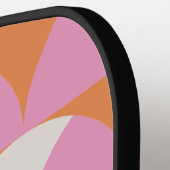 Modern roze oranje geometrische retro gepersonalis pickleball paddle (Links Detail)