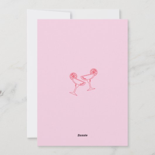 Modern Roze Oudejaarsavond cocktail party Feestdagenkaart (Achterkant)