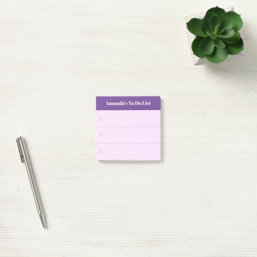 Modern Roze Paars om een lijst met aangepaste naam Post-it® Notes (Kantoor)