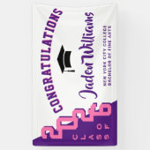 Modern Roze Paarse Afstuderen Klasse van 2025 Part Spandoek (Verticaal)
