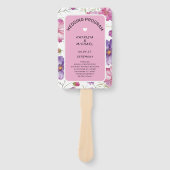 Modern Roze Paarse Bloem Bruiloftsprogramma Handwaaier (Voorkant)