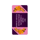 Modern Roze Paarse Bloemen Boho Esthetiek Trindy Etiket (Voorkant)