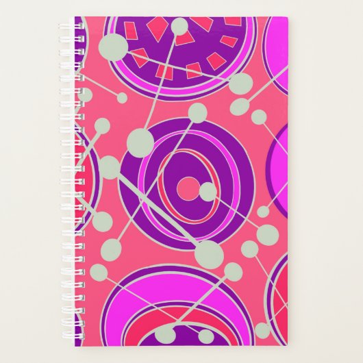 Modern roze, paarse en witte geo-vormen ontwerp. planner (Voorkant)