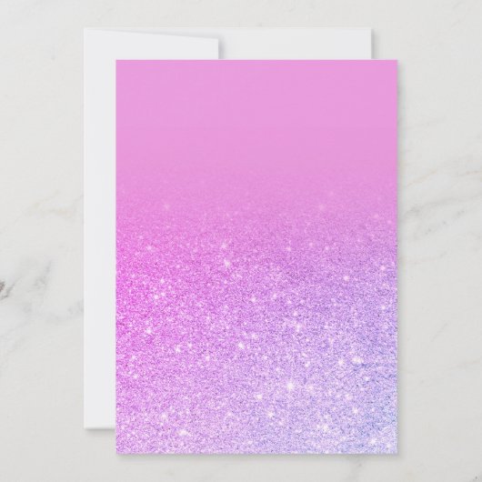 Modern roze paarse glitter ombre afstuderen kaart (Achterkant)