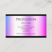 Modern Roze Paarse Gradient Shimmer Zwart en Logo Visitekaartje (Achterkant)