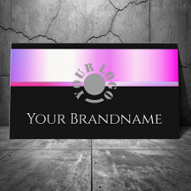 Modern Roze Paarse Gradient Shimmer Zwart en Logo