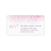 Modern roze paarse grijze waterverf dabs adres etiket (Voorkant)