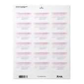 Modern roze paarse grijze waterverf dabs adres etiket (Full Sheet)