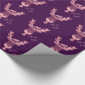 Modern Roze Paarse rendierklinkerkerkermis Cadeaupapier (Hoek)