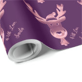 Modern Roze Paarse rendierklinkerkerkermis Cadeaupapier (Rol Hoek)
