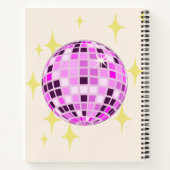 Modern Roze Paarse Retro Disco Ball Beige Notitieboek (Achterkant)