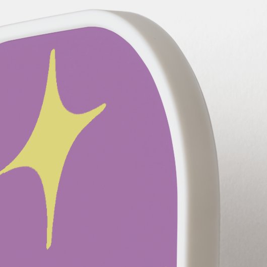 Modern Roze Paarse Retro Disco Ball Beige Pickleball Paddle (Links Detail)