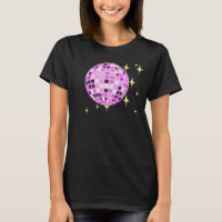 Modern Roze Paarse Retro Disco Ball Zwart