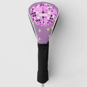 Modern roze Paarse retro discobal Golfheadcover