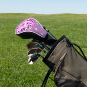 Modern roze Paarse retro discobal Golfheadcover (Insitu)