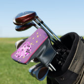 Modern roze Paarse retro discobal Golfheadcover (Insitu)