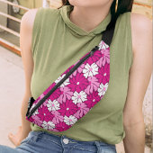 Modern Roze Paarse Witte Bloemen Girly Pattern Heuptasje