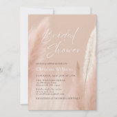 Modern roze Pampas Grass Vrijgezellenfeest Kaart (Voorkant)