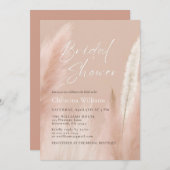 Modern roze Pampas Grass Vrijgezellenfeest Kaart (Voorkant / Achterkant)