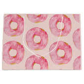 Modern Roze Pastel Waterverf Patroon Donuts Groot Cadeauzakje (Voorkant)