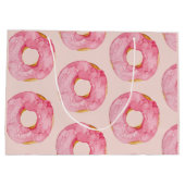 Modern Roze Pastel Waterverf Patroon Donuts Groot Cadeauzakje (Achterkant)