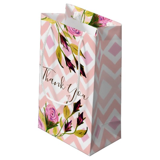 Modern roze patroon klein cadeauzakje (Achterkant Gekanteld)