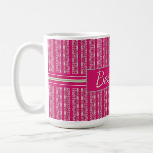 Modern roze patroon koffiemok (Links)