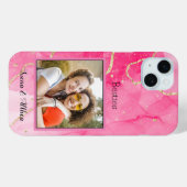 Modern roze Personaliseer Foto beste vrienden Case-Mate iPhone Case (Achterkant (horizontaal))