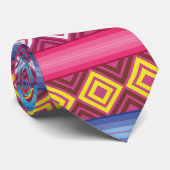 Modern roze peruviaanse patroonpatroon stropdas (Opgerold)