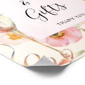 Modern roze perzik bloemenchampagne Vrijgezellenfe Poster (Hoek)