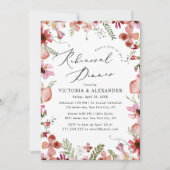 Modern Roze Perzik Roest Bruiloft repetitie diner Kaart (Voorkant)