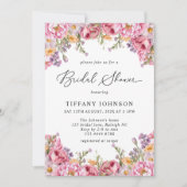 Modern roze pioenrozen bloemig Vrijgezellenfeest Kaart (Voorkant)