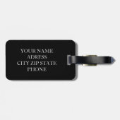 Modern Roze Plaid Patroon Monogram Bagagelabel (Achterkant horizontaal)